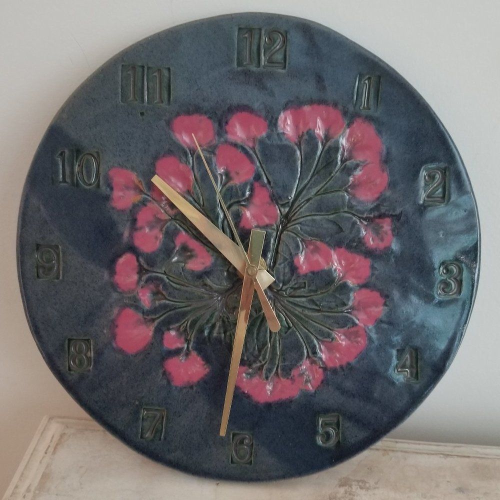 ORIGINAL Clock by Marsha Dowshen Studio Art Pottery, SIGNED